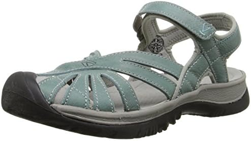 KEEN Women's Rose Leather Sandal, Mineral Blue/Neutral Gray, 7 M US