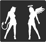 Skin Angel Devil Girl Sticker (Decal) #4 - 5.5"