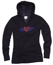 Burn Out Hoodie w/ Crystal Heart with Wings