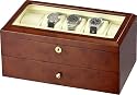 Auer Accessories Leda 80416DB Watch Box For 16 Watches Dark Burlwood