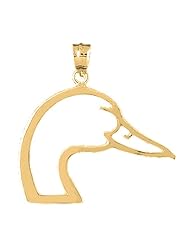 Gold-Plated 925 Sterling Silver Duck Head Pendant