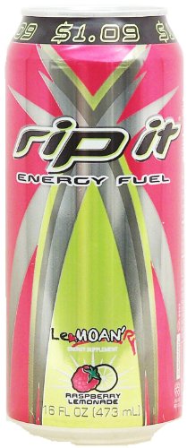 Rip it Le Moan Raspberry Lemonade Energy Drink, 16 oz (24 Pack)
