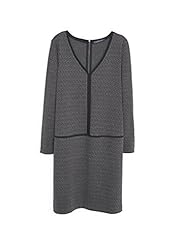 Plus Size V-neck Zig Zag Applique Short Long Sleeves Cotton/Elastane/Polyester/Viscose  Dress