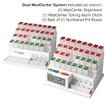 Deluxe Medcenter System Talking Monthly Pill Reminder, 1 Clock 2 Organizers 2 Sets of Reg 31 Day Pill Cases