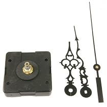 Clock Movement Quartz Square Antique Black Hand Shaft 1/4" Kit Made in USA