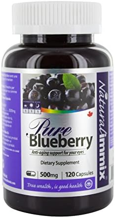 [Natural immix] Pure Blueberry Concentrate 500mg, 120 Capsules, Helping Regulate Blood Glucose Levels ●MADE IN CANADA●