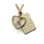 Heart Mustard Seed Pendant Necklaces 14k Gold Plate Large 18" Gold Plate Chain