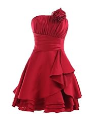 A-line Strapless Corset   Waistline Satin Above the Knee  Fall Party Dress  With a Bow(s)