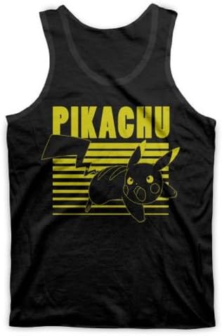 Pokemon Pikachu Pika Ready Mens Black Tank Top Tee XL
