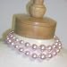 Two Strand Light Pink Cultured Pearl Necklace for Women and Teens with Matching Earrings