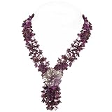 ShellPearlNecklace-FlowerDesign(Purple)