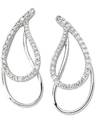 14K White Gold Diamond Paisley Earrings - 0.75 Ct. -- LIFETIME WARRANTY