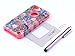 iPhone 5C Case, ULAK Hybrid High Impact Soft and Hard Combo Case for Apple iPhone 5C Floral Patchwork Pattern With Screen Protector and Stylus (SEEING SOUND/Coral Pink Silicone