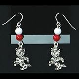 North Carolina State Wolfpack Beaded Wire Logo Earring NCAA College Athletics
