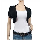 Black Open Front Cropped Plus Size Bolero Shrug