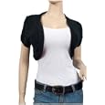 Black Open Front Cropped Plus Size Bolero Shrug
