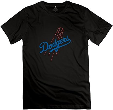 Men Los Angeles Dodgers Logo Customized Causal Black T-Shirt By Mjensen