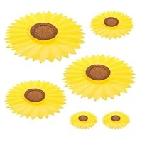 Charles VIANCIN The Sunflower 6pc Universal Silicone Food Storage Suction Lid Set