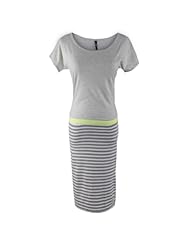 Striped Print Short Sleeves Cotton  Dress