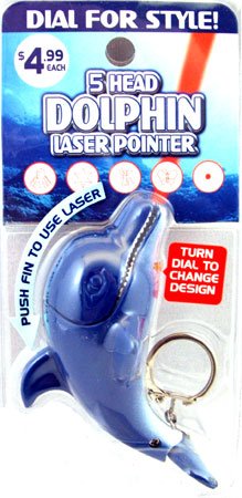 5 Head Dolphin Laser Pointer on Key Chain