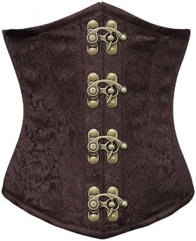 Corset Super Store Women's Brown Steel Boned Underbust Corset 28-Fits Natural Waist 32"-33"