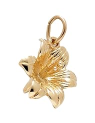 Rembrandt Charms Lily Charm, 10K Yellow Gold