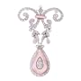 Pink Mother-Of-Pearl Heirloom C.Z. Diamond Brooch/Pendant (Nice Gift, Special Sale)