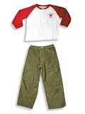 Mish Mish - Boys Long Sleeved Pant Set, White, Olive