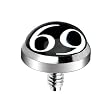 Surgical Steel Internally Threaded 69 Logo Dermal Anchor Top
