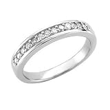 14k White Gold Anniversary Wedding Diamond Eternity Ring / Band, Size 7 (HI, SI-I, 0.25 carat)