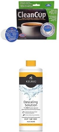 Clean Cup Single Cup Brewing Cleaning Cups and Keurig Descaling Solution Bundle