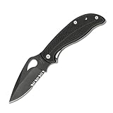 Byrd Raven G-10 Combination Edge Knife,Black