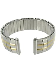18-22mm Straight End Speidel Twist-O-Flex Gold Tone GP and Silver Tone Stainless Steel Watch Band 1293/16