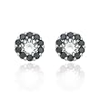 Platinum Black Diamond Earring Jackets for 1 Carat Stud Earrings (1/2 cttw)