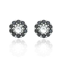 Platinum Black Diamond Earring Jackets for 1 Carat Stud Earrings (1/2 cttw)