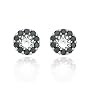 Platinum Black Diamond Earring Jackets for 1 Carat Stud Earrings (1/2 cttw)