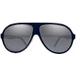 I Ski Cardiac Ridge Tri-Laminates Lifestyle Sunglasses - Blue/White/Red/Smoke with Silver Mirror