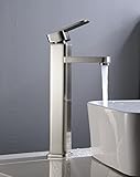 Aquafaucet Tall Nickel Brushed Bathroom Sink Vessel faucet Basin Mixer Tap Lavatory taps