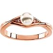 14K Rose Gold Akoya Cultured Pearl and Diamond Ring - 5.00mm