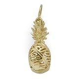 Aloha Hawaiii Pineapple Pendant in 14K Yellow Gold