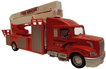 13" Friction Power Rescue Fire Engine Truck Kids Toy with Extending Ladder for Accidents and Emergency-Truck varies slightly