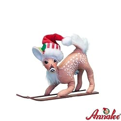 5" Skiing Shimmermint Reindeer By Annalee