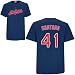 Carlos Santana Indians Adult Navy Player T-shirt