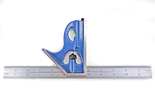PEC 12" 16R 2 piece combination machinist square marked with 1/32", 1/64", 1/50", 1/100"