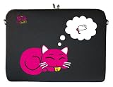 DIGITTRADE LS143-13 Designer Notebook Macbook Sleeve 13.3" Laptop Cover Kitty to Go Neoprene So...