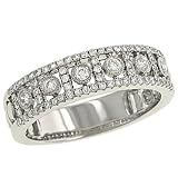 2 Row Pave Diamond Band with Center Diamonds .43cttw