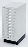 NPSG MD291LG Axcess 10 drawer Under-the-Desk MultiDrawer cabinet 2 Inch drawers LIGHT GRAY