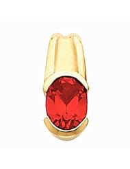 18K Yellow Gold Oval Cut Chatham Created Ruby Pendant -- LIFETIME WARRANTY