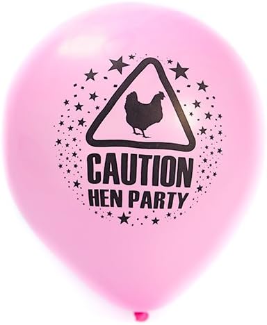 R Balloons Hen Party Balloons With Caution Hen Party Theme Red