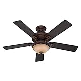 Hunter Fan Company 53029 Vernazza 52-Inch Ceiling Fan with Five Aged Barnwood/Rustic Lodge Blades and Light Kit, Brushed Cocoa